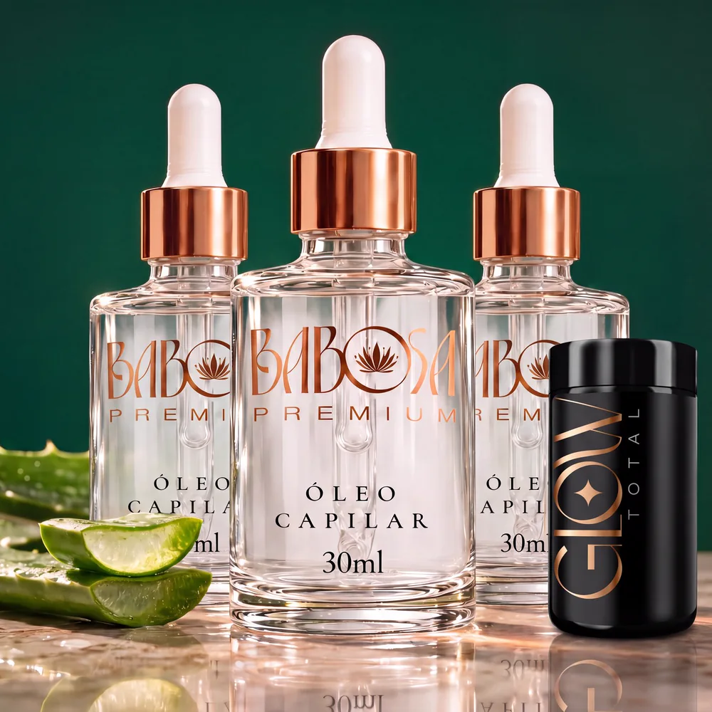 Kit com 3 frascos de Babosa Premium e caixa de presente